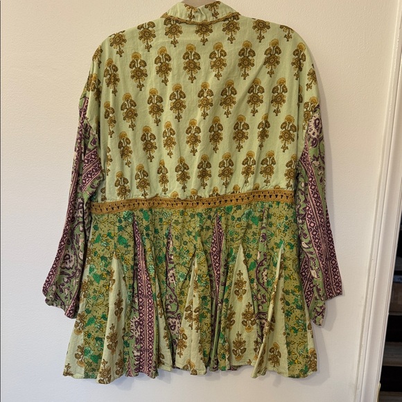 Free People Green and Purple Floral Tunic - Picture 3 of 3